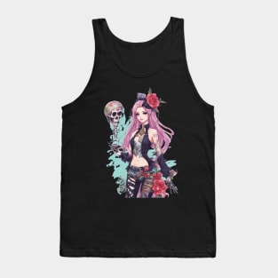 Dark Skull Emo Goth Girl Tank Top